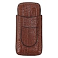 Miniatyrbillede 2 af 8: 3 Finger Cigar Etui Kunstig Læder Blød Anti Fade Åndbar Rejse Cigar Humidor med Lomme