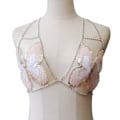 Miniatyrbild 5 av 5: Fjärilskroppskedjor Silver Rhinestone Halter BH-kedja Justerbar