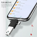 Pikkukuva 3 / 7: 2 kpl 2-in-1 USB OTG -sovitin USB 3.0 -liitännällä USB - Type C -sovitin Androidille (musta ketjulla)