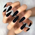 Miniatyrbillede 2 af 5: 24 stk. Falske negle Matte Pure Color Medium Long Stiletto Almond