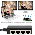 Miniatyrbild 8 av 8: RJ45 Ethernet-splitterkabel Enpunktsfyra Ethernet-kabelsplitter ABS PCB RJ45-splitteradapter för bärbar dator