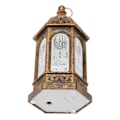 Miniatyrbillede 3 af 8: Mini Ramadan Lygte Retro Marokkansk Stil Dekorativ LED Eid Mubarak Lygte til Hjem Have Bryllup Festival 6stk Bronze Guld