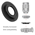Miniatyrbild 6 av 7: M42CFX-adapterring passar för M42/C-fästeobjektiv som installeras för FX-kamerahus