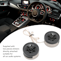 Miniatyrbillede 7 af 8: 2 stk. 350W Mini Dome Tweeter Rund Højttaler Stick On Sort Universal Bil Audio System