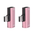 Miniatyrbillede 3 af 5: 2 stk. TypeC-konvertersplitter Dual 2 i 1 til hovedtelefon USB-lyd-opladeradapter Pink(Pink )