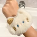 Miniatyrbillede 3 af 8: 2 stk. ansigtsvask armbånd absorberende mikrofiber håndledsvask håndklæde bånd forhindrer væsker i at spilde ned ad armen lilla kat