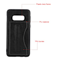Miniatyrbillede 1 af 3: Enkel stil PU læder kortholder telefon etui til Samsung S10 Lite bagside telefoncover (sort)