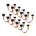 Miniatyrbild 2 av 5: 10-pack SATA-kablar 15-stift 90 graders hane till hona strömadapter för hårddiskar SDD optiska enheter