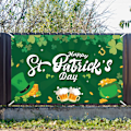 Miniatyrbild 5 av 6: Polyestertyg för St. Patricks Day-dekorationer, utsökt bannerdesign som är iögonfallande med 78 x 45 tum, slitstarkt lättviktsmaterial med