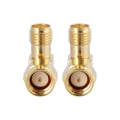 Miniatyrbillede 3 af 5: 2 stk. SMA-hun til SMA-han højrevinklet adapter RF koaksial adapter konverter stik