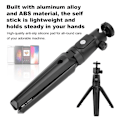 Miniatyrbild 6 av 6: Trådlös Bluetooth Selfie Stick Mini Stativ Utökningsbar Monopod för IOS för SamsungSvart