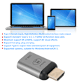 Pikkukuva 4 / 4: Alumiiniseoskuori TypeC naaras HDMI uros -sovitinliitin Windowsille Android OS X:lle