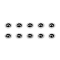 Miniatyrbillede 2 af 5: 10 stk. 20mm DIY halvrunde perleperler Scrapbooking-dekoration flad bagside (sort)