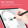 Pikkukuva 8 / 8: Stylus-kynä, tarkka paikannus, 3-in-1-monitoiminen kapasitiivinen stylus, jossa 2 kuitukärkeä tablet- ja matkapuhelimille, musta