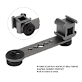 Miniatyrbild 8 av 8: Trippel kallskoförlängningsfäste i aluminiumlegering, mikrofonstativfästeadapter för stativ, monopod, stabilisator, mörkgrå