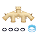 Miniatyrbillede 1 af 5: G3/4 4-vejs slangedeler messing havehanehane adapter samleforbindelse vanding tilbehør