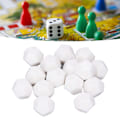 Miniatyrbillede 1 af 8: 30 stk. 12-sidet tomme terninger i plast, skriv på terninger til undervisning, terningesæt i polyhedron til underholdning og undervisning, 2,2 cm, hvid