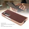 Miniatyrbillede 7 af 8: Telefon Etui Beskyttende Cover til Samsung Galaxy Z Fold 4 Nano Plating Krokodille Mønster Ægte Læder Ridsefast Brun