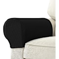 Miniatyrbild 1 av 5: Set om 2 Jacquard Stretch Soffa Fåtölj Armstödsskydd Anti-Slip Möbelskydd Armstöd Överdrag för Soffa Recliner