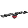Miniatyrbilde 2 av 6: 3 i 1 blitsskoadapter forlengelsesstang brakettstativ for kamera mobiltelefon svart