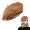 Miniatyrbilde 2 av 5: Ull Beret Lue, Ensfarget Fransk Stil Vinter Varm Lue for Kvinner