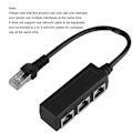 Miniatyrbilde 1 av 2: Ethernet-forlengelseskabel 1 hann til 3 hunn port overføringskobler splitter