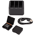 Miniatyrbilde 2 av 8: Reservebatteri 2 og LED 3-kanals USB-lader DC 5V 2‑4A Kamerautstyr for DJI Osmo Action Kamera