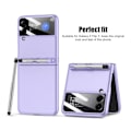 Pikkukuva 7 / 8: Kotelo Galaxy Z Flip 3 PC:lle, ultraohut, täydellinen suojaus, putoamisenesto, iskunkestävä, suojaava taittuva puhelimen kuori kosketusnäyttökynällä, violetti