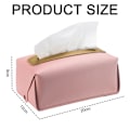 Miniatyrbillede 4 af 5: Rektangulær servietbeholder: Moderne dekorativ PU-læder servietbeholder organizer holder 7,9\"X4,7\"X3,5\" til badeværelse