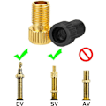 Miniatyrbild 3 av 5: Effektiv Mässing Presta Ventiladapter, Konvertera Presta Till Schrader, Solid Mässingskonstruktion Säkerställer Hållbarhet, Perfekt För Standardpump Eller Luft