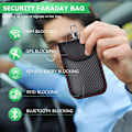 Miniatyrbild 3 av 5: Signal Blocking Faraday Pouch Bag, Set of 2 Rfid Signal Blocking Pouches for Car Key, Carbon Fiber Anti Rfid Protection Case