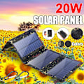 Miniatyrbild 3 av 5: Solpaneler 20W Premium Monokristallin Fällbar Solladdning