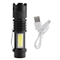 Miniatyrbild 1 av 5: Bärbar handhållen COB LED teleskopisk zoomficklampa USB-laddningsbar