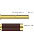 Miniatyrbillede 5 af 5: 25x30 Pirat Messing Teleskop, Zoomable Spyglass, Sammenklappelig H