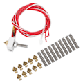 Miniatyrbillede 4 af 5: 3D-printerekstruder med aluminiumvarmeblok 10 stk. ledning (30 mm) og 10 stk. 0,4 mm dyse