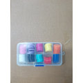 Miniatyrbillede 2 af 2: 100 stk. farverige knapper, 2 huller 10 farver sy knapper, harpiks knapper, 20mm, med plastik opbevaringsboks
