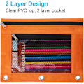 Miniatyrbillede 2 af 4: Bindelomme, 2-pak blyantlomme 3-rings stofblyantlommer Blue-orange