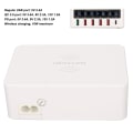 Miniatyrbilde 4 av 5: 6-porters USB-ladestasjon 100W trådløs smart hurtiglading multiport USB-hub-lader med LED-skjerm 100-240V