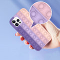 Miniatyrbild 3 av 5: Bubble Sensorisk Fidget Leksak Mobilskal, 3D Mjuk Silikon Regnbågsfärg Simple Dimple Stress Relief Mobilskal för iPhone 11 till 12 Pro Max (Blandad Färg) for iPhone XR