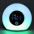 Miniatyrbillede 6 af 8: Farverige Vækkeur med Vejrtrækning Lampe Børn Bluetooth Højttaler Bordlampe Alarmur til Soveværelse
