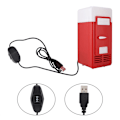 Pikkukuva 5 / 5: PC USB Mini Jääkaappi Jääkaappi Juoma Tölkki Jäähdytin Lämmitin Punainen