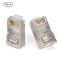 Pikkukuva 2 / 5: 50 kpl Cat6 RJ45 -liitin Ethernet-verkkokaapeli Modulaarinen liitin 8P8C kullattu