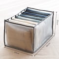 Miniatyrbillede 4 af 5: 2 stk. Jeans Organizer Opbevarings Skuffe Bukser Sammenfoldelig Mesh Garderobe, Stor Kapacitet Garderobe Skab Boks Delere til Tøj Bukser Skuffe Opbevaring