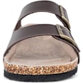 Miniatyrbild 4 av 5: Herr Slip On Flat Casual Cork Sandaler med 2-Rem Spänne, Läder Cork Slide Arizona Sandaler för Män