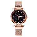 Miniatyrbilde 2 av 2: Kvinners stjernehimmel Rhinestones kvartsur armbåndsur damer magnetisk spenne armbåndsur