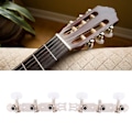 Miniatyrbilde 1 av 8: 3+3 Akryl Klassisk Gitar Streng Tuning Peg Tunere Maskinhoder Sølv