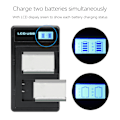 Miniatyrbillede 4 af 8: Bærbar kamera batterioplader til NPBX1 USB kamera dobbelt oplader med LCD-skærm