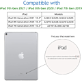 Miniatyrbild 2 av 5: iPad 10.2 tums fodral, himmelsblått slitstarkt PU-läder med flexibel TPU, smart magnetiskt stativ, trefaldigt för automatisk väckning/viloläge