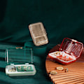 Miniatyrbillede 4 af 5: Smykke Rejsetaske, Bærbar Smykkeæske Opbevaringsarrangør Display Opbevaringsæske Til Ringe Øreringe Halskæder Gaver