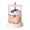 Miniatyrbillede 2 af 5: Multi Layer Powder Puff Organizer Åndbar Støvfri Øreringe Roterbar Beholder til Hjemmet, 2 Lag, Hvid
